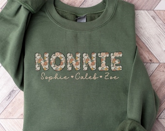 Nonnie Sweatshirt Nonnie Crewneck New Nonnie Gifts Personalized Nonnie Gift Nonnie Sweater Grandmother Gifts Mothers Day  Promoted to Nonnie