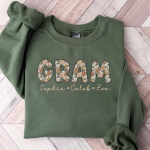 Gram Sweatshirt Gram Crewneck Custom New Gram Gifts Personalized Gram Sweater Grandmother Gifts Mothers Day Gift Promoted to Grandma