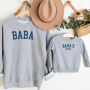 Baba and Buddy Sweatshirts Baba Sweatshirt Baba and Son Sweaters Best Dad Gift Matching Baba and Daughter Sweaters Fathers Day Gifts