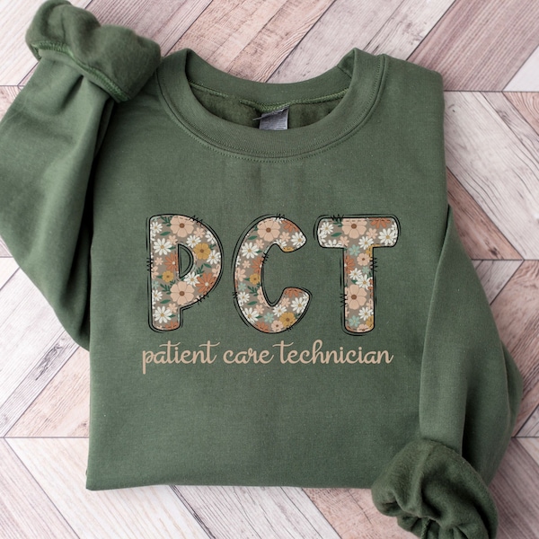 PCT Sweatshirt PCT Graduation Gift Patient Care Technician Crewneck Future Pct Appreciation Sweater Floral Patient Care Tech Gifts