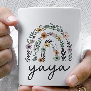 Yaya Mug Wildflowers Yaya Mug Grandmother Gifts Mothers Day Gift Promoted to Grandma Baby Announcement New Yaya Gift Pregnancy Reveal