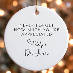 Personalized Dr Ceramic Ornament First Christmas Doctor of Medicine Gift Doctor Custom MD Ornament Future Doctor Graduation Gifts