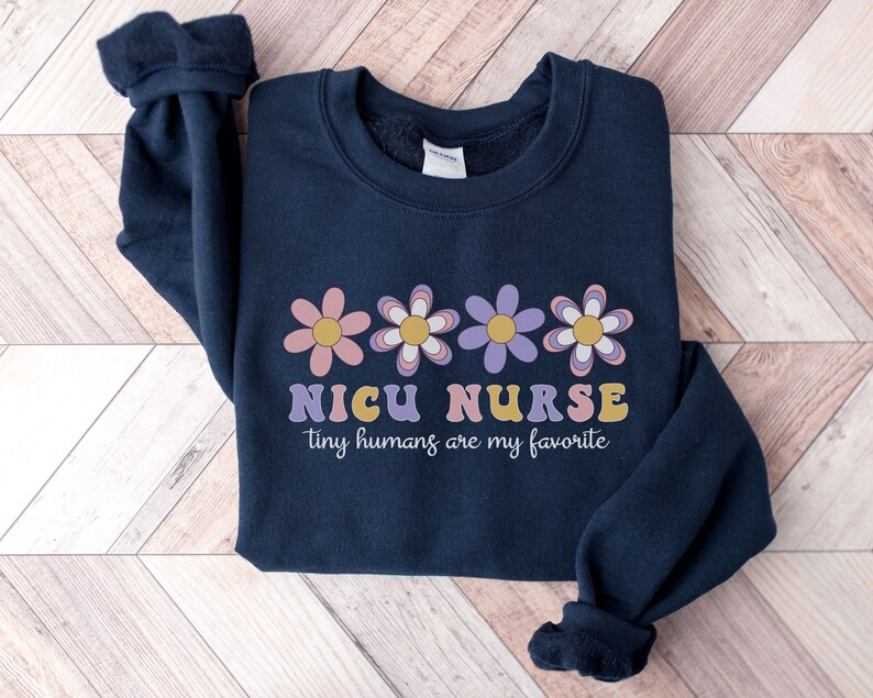NICU Nurse Sweatshirt NICU Nurse Sweater Gift for NICU Nurse Crewneck Neonatal Intensive Care Unit Team Crew Squad Future Rn New Grad Gifts Navy