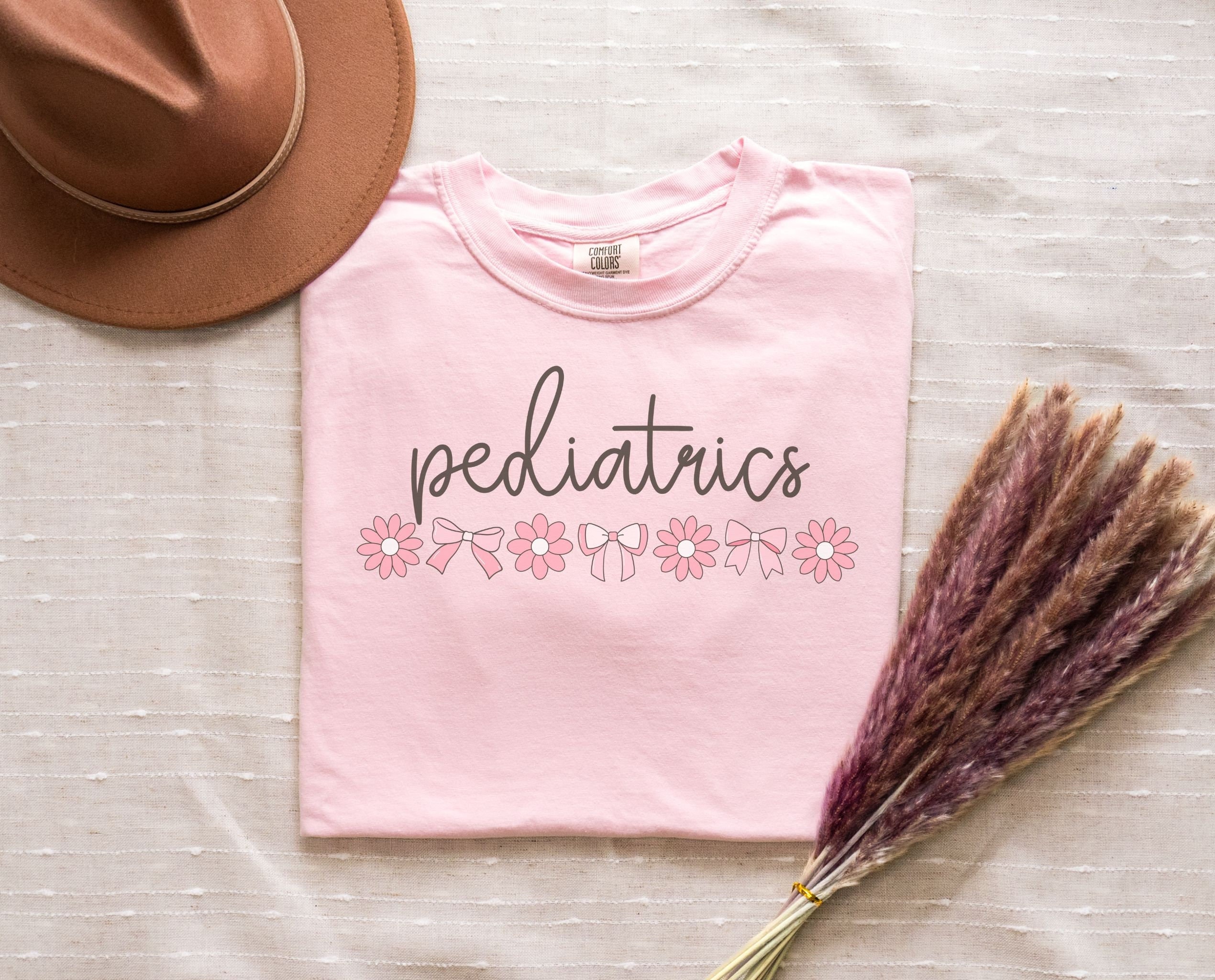 Pediatrics Shirt Bows Peds Shirt Pediatric RN Tshirt Comfort Colors®  Gift for Peds Nurse Practitioner Future Nurse Tee Peds Crew Gifts