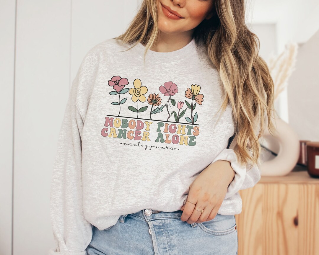 Wildflower Oncology Nurse Sweatshirt Hem Onc Nurse Hematology Oncology ...
