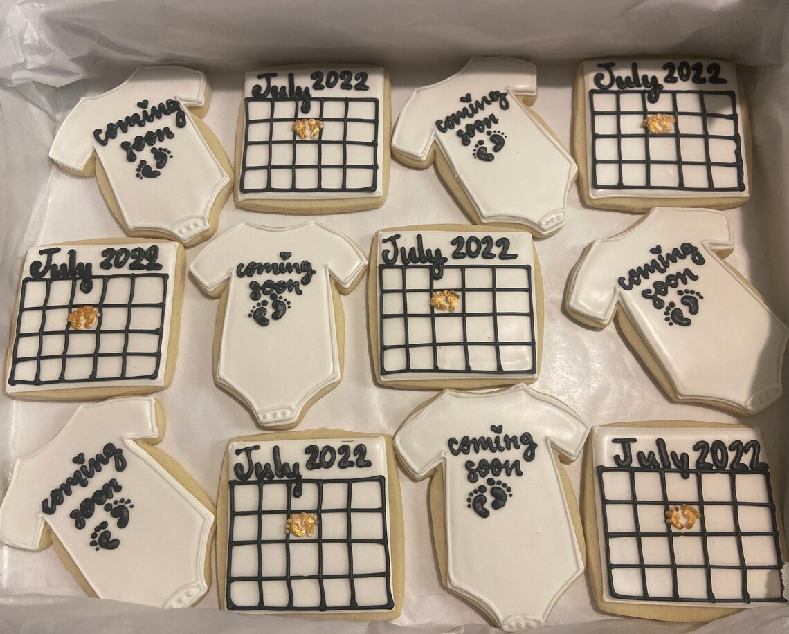 Baby Announcement Cookies Etsy