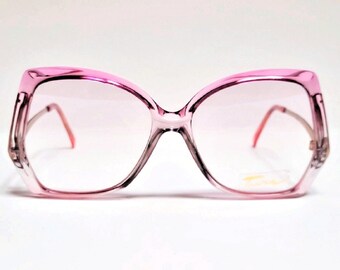 Vintage Tura 1980's Oversized Translucent Pink Butterfly Eyeglasses/Sunglasses