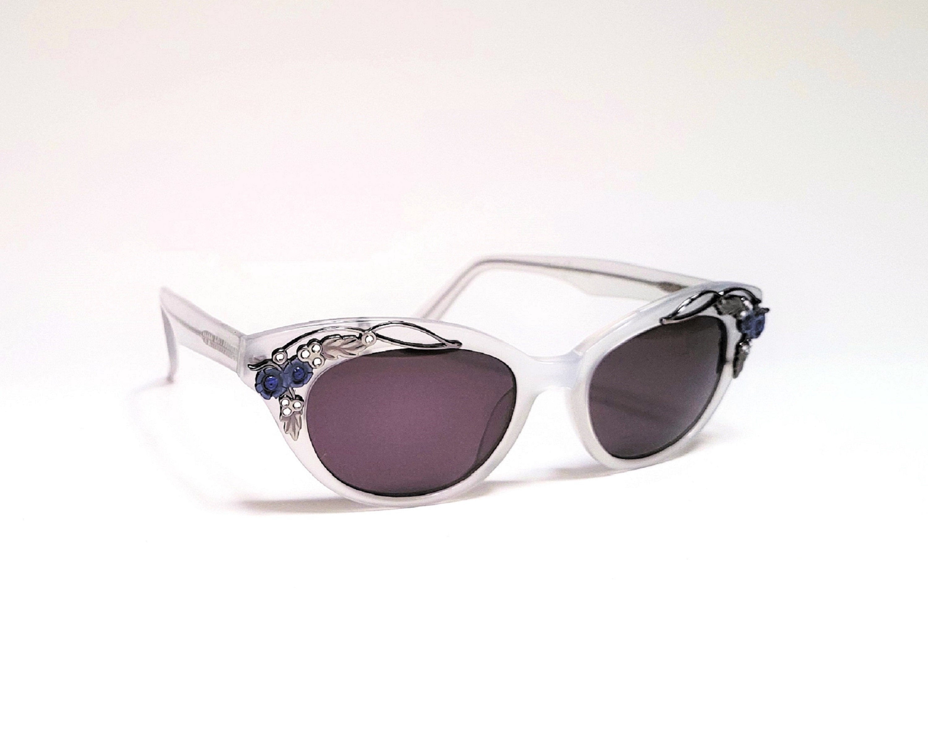 Vintage Lulu Guinness by Tura Frosted Violet Cat Eye Women