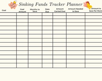 Sinking Funds Tracker Planner