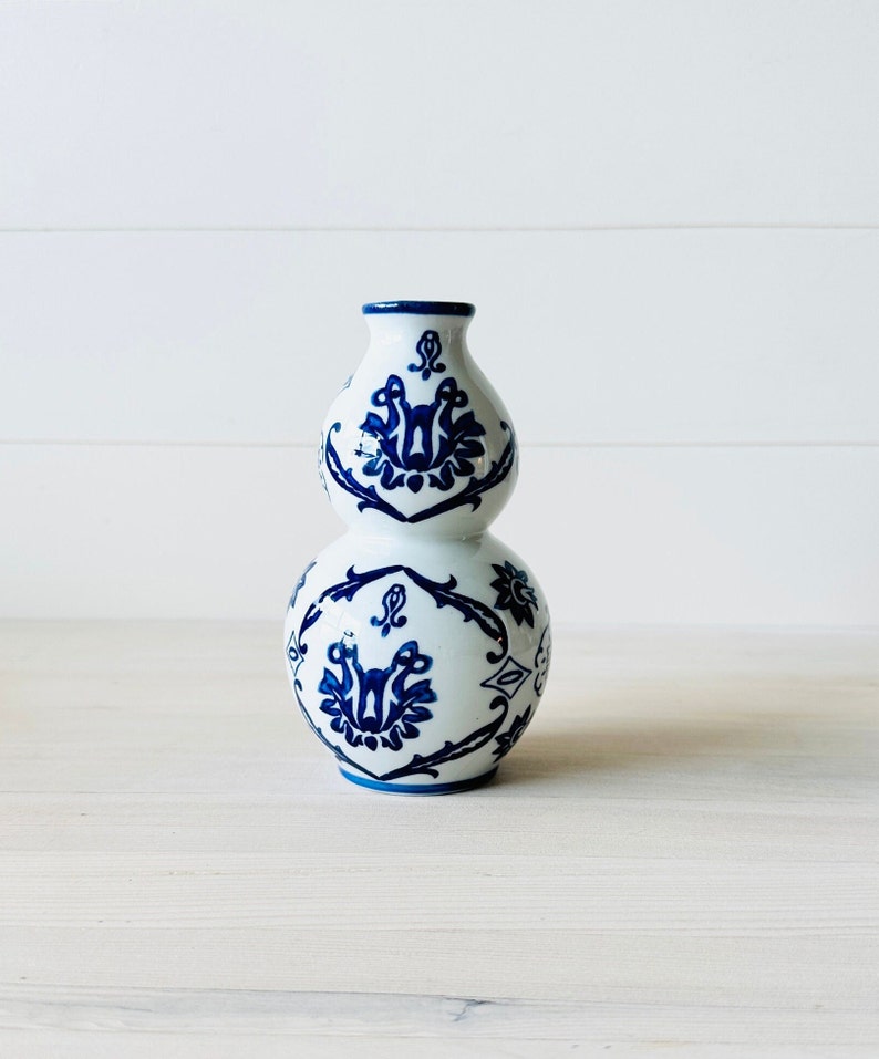 Bombay Blue and White Bud Vase image 1
