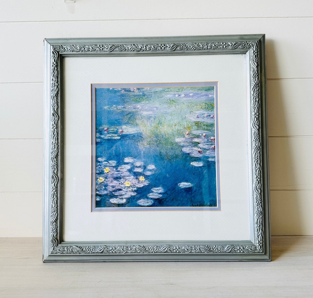 Claude Framed Print Water Lilies Etsy