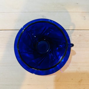 1970's Vereco France Cobalt Blue Swirl Pattern 7.5 Inch Plate and Teacup and Saucer Sold Individually image 4