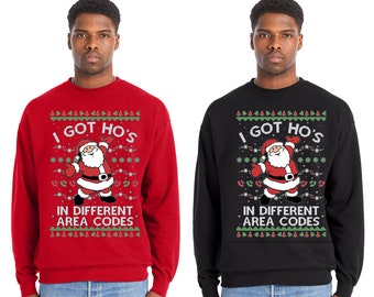 I Got Ho's in different area code funny Christmas sweater.