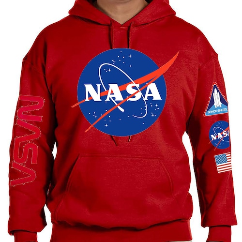 NASA Hoodie With Sleeve Prints XS4X Etsy