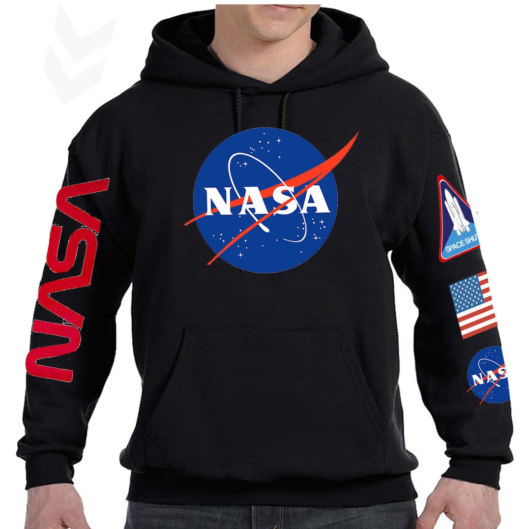 NASA Hoodie With Sleeve Prints XS-4X - Etsy | Sweatshirts