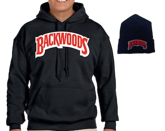 Backwoods Hoodie und Strickmütze Set.