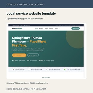 Local Service Website Template, Responsive HTML & CSS, 3-Page APEX Design