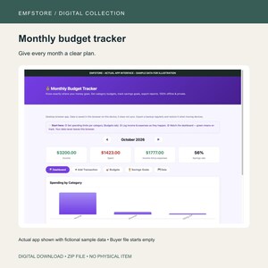 Monthly Budget Tracker, Expense & Savings Planner, Offline HTML Browser App
