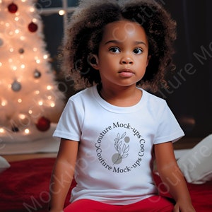 Kids White TShirt Mockup Kids T-Shirt Mockup Girl Shirt Mockup Kids Outdoor Mockup Toddler Girl Winter Mockup Kids Christmas Mockup