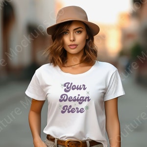 Bella Canvas 3001 White Mockup, 3001 Tshirt Mockup, Model Bella Canvas 3001 Mocks, Model Mockup, Tshirt Mock up, Tee Mockup Unisex T-Shirt