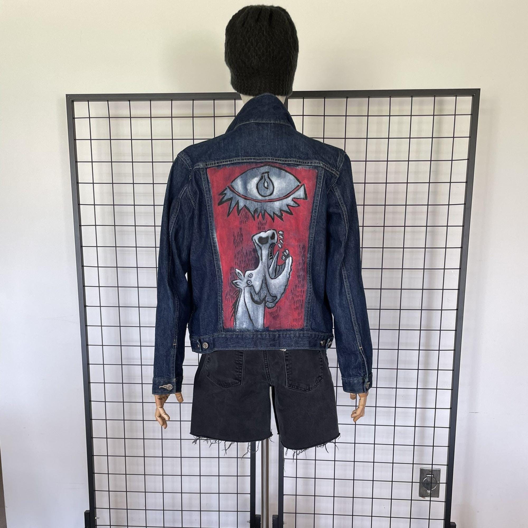 Picasso Guernica Inspired Painted Denim Jacket - Gap Womens Large