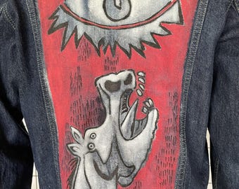 Picasso Guernica Inspired Painted Denim Jacket - Gap Womens Large
