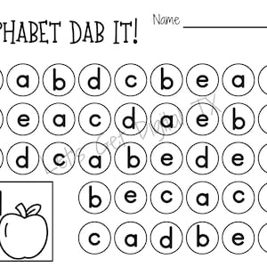 Alphabet Dab It Sheets, Preschool PreK Kindergarten Phonics, Alphabet Identification Worksheet, Alphabet Worksheets, Alphabet Download