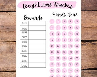 Weight Loss Reward Template, Printable Weight Loss Tracker, Digital Weight Loss Chart, Weekly Weight Tracker, Goal Setting Weight Loss