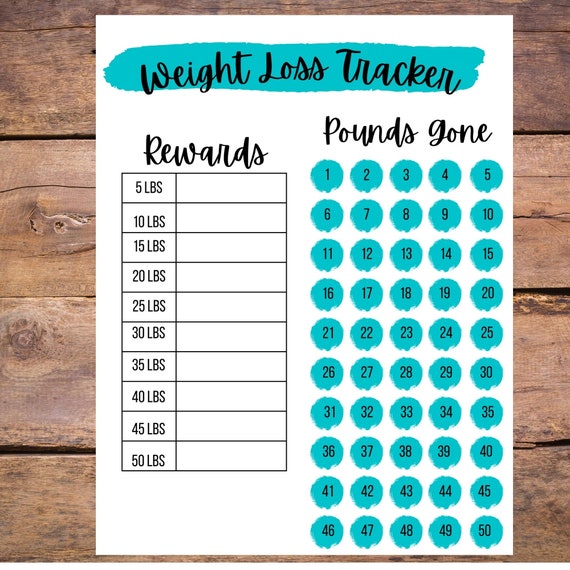 Weight Loss Reward Template Printable Weight Loss Tracker Etsy