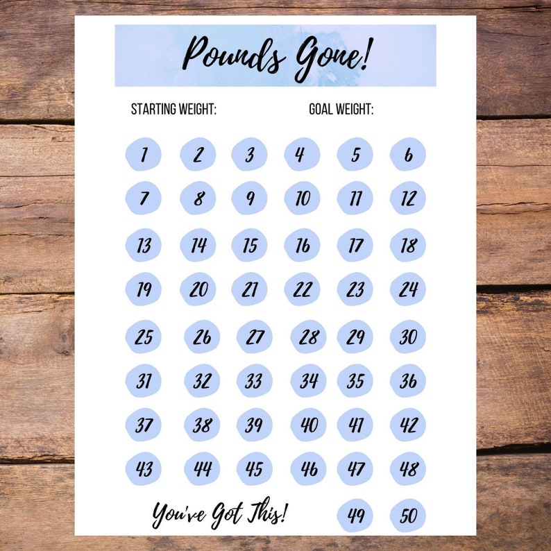 Weight Loss Reward Template, Printable Weight Loss Tracker, Digital ...