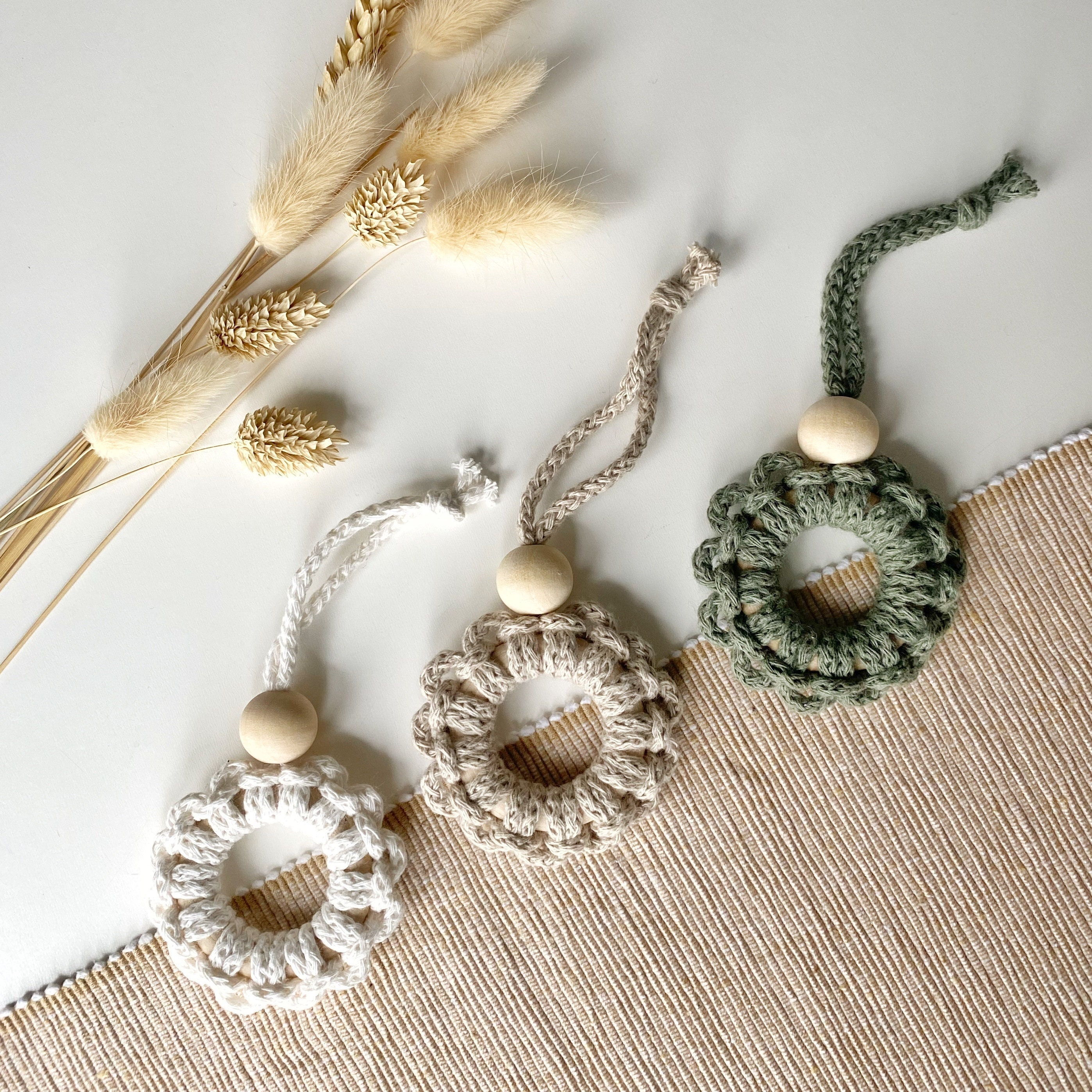 Lot de 2 Suspensions Déco en Coton Macramé