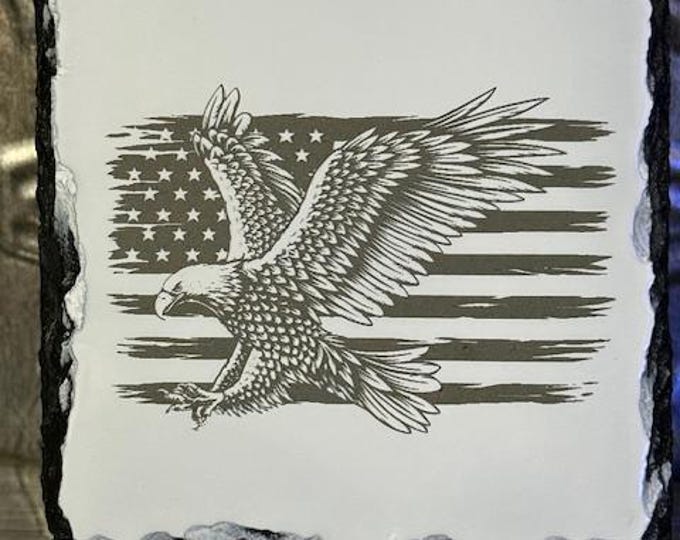 American Eagle Flag Slate Coaster