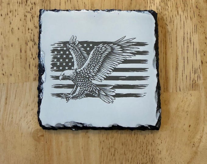 American Eagle Flag Slate Coaster