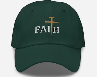 Faith Baseball Hat-Bible Verse Cap -Christian Hats for Men- Dad hat- Embroidered Religious hats-Unisex Hat with Cross-Christian Gifts