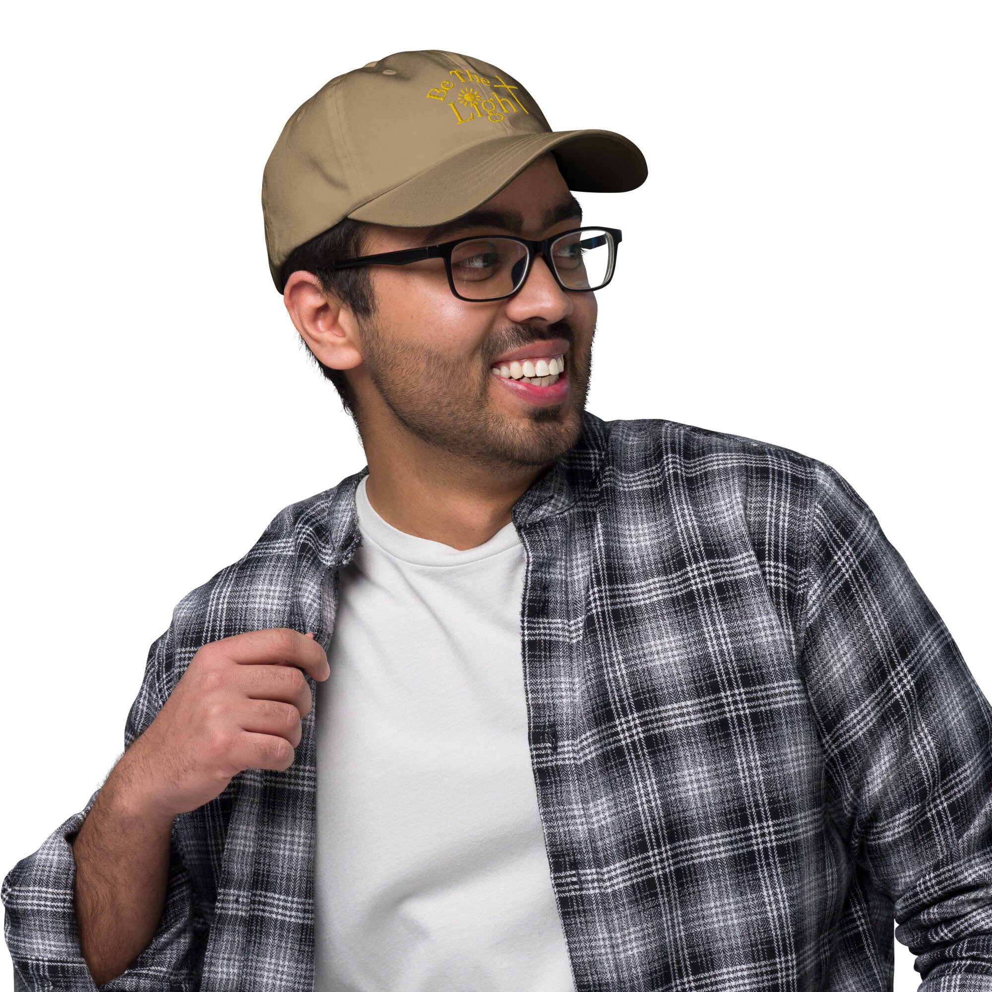 Be The Light Hat Dad Cap Gray Cotton NWT USA Direct Embroidered Christian Gift Be the Light Embroidered Baseball Hat - Bible Verse Dad Hat  main image 3