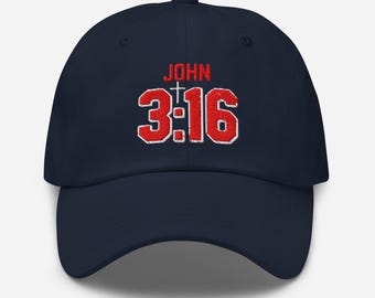John 3:16 Dad Hat - Christian Baseball Cap - Scripture Gift for Him - Faith Accessory