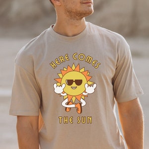 Beatles Shirt, Here Comes The Sun, Cartoon Character, Sunglasses, Lyrics, Hippie, John Lennon, Paul McCartney, George Harrison, Ringo Starr