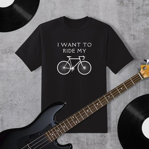Queen T-Shirt, I Want to Ride My Bicycle, Mountain Bike, Bicyclist, Cyclist, Cycling, Freddie Mercury, Queen Band, Fan, Bicycle Race, Lyrics