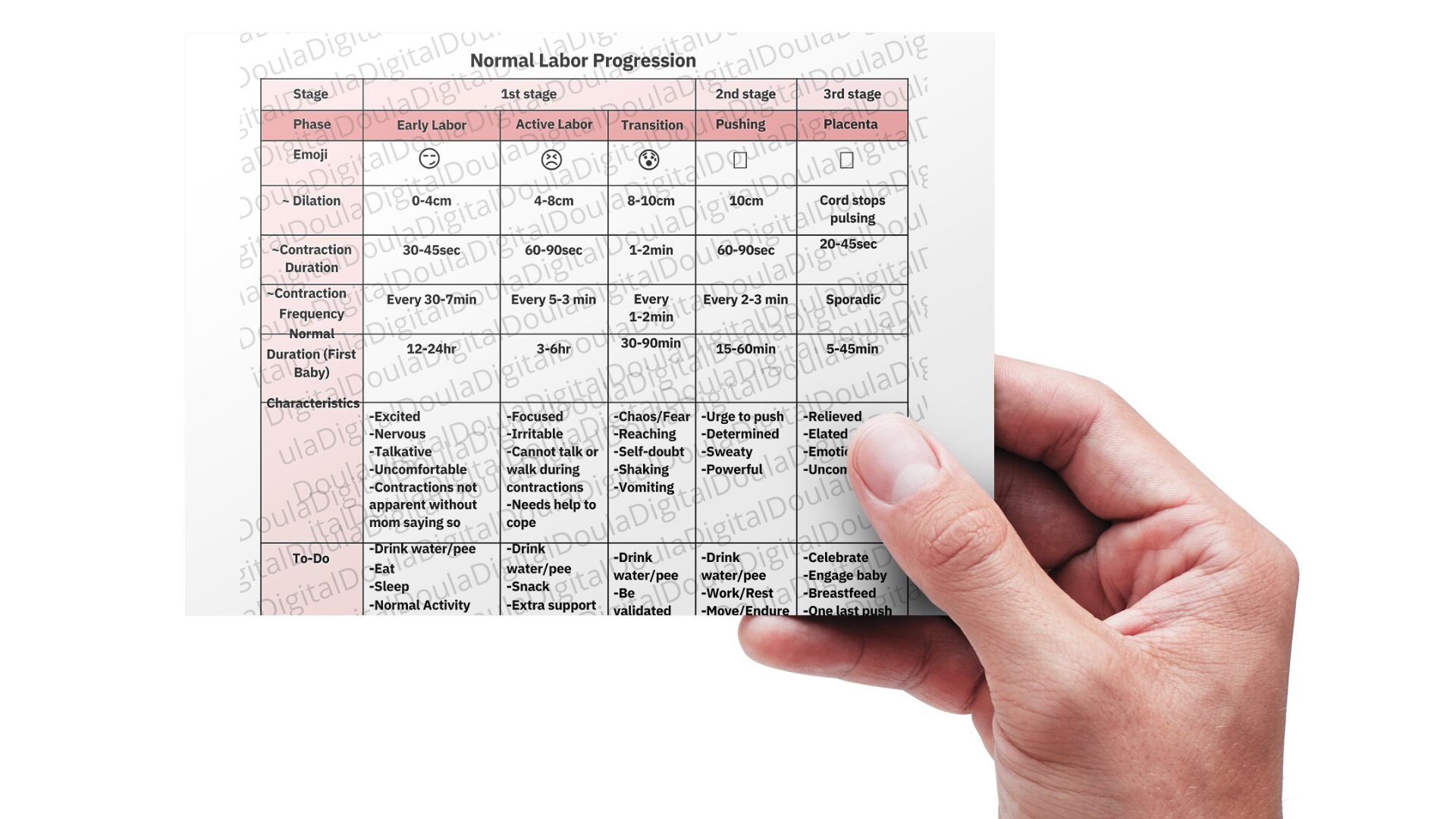 Normal Labor Progression Poster| Childbirth Education| Doula - Etsy