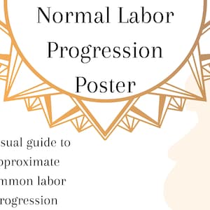 Normal Labor Progression Poster| Childbirth Education| Doula