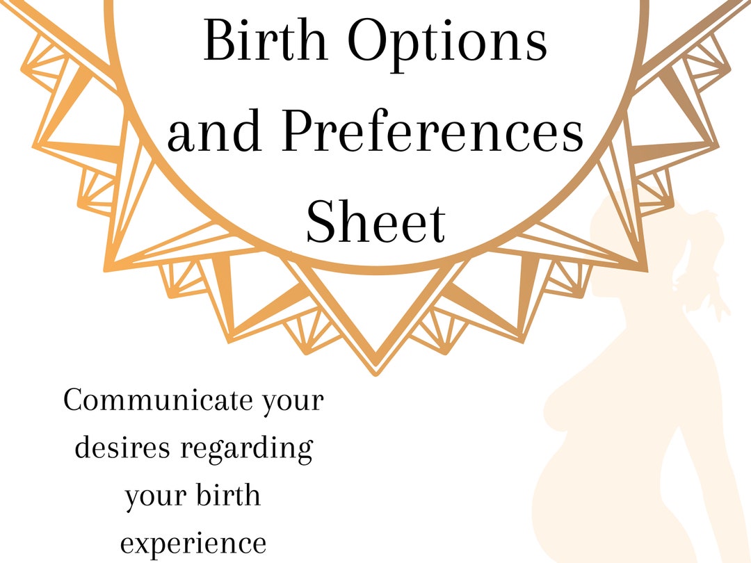 Birth Options and Preferences Sheet | Childbirth Education | Doula - Etsy