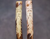 Wood Spirit Hiking Stick, Hand Carved Hiking Stick, Quality, Strong, 60 inch stick.