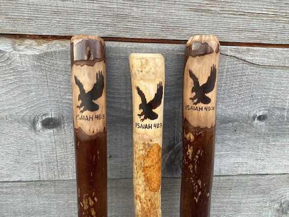 Eagle and Scripture Hiking Stick, Isaiah 40:31, Bible Verse Walking Stick.