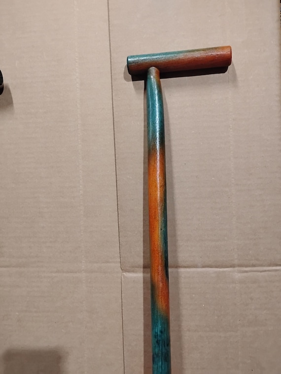 Tye dye cane, walking cane, 36" cane, L cane, fun colorful cosplay costume cane.
