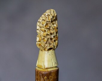 60 tall Walking Stick with Morel Mushroom Carving in Elm Hiking Stick Carving by Creation Carvings 60 tall Walking Stick with Morel Mushroom Carving in Elm Hiking Stick Carving by Creation Carvings