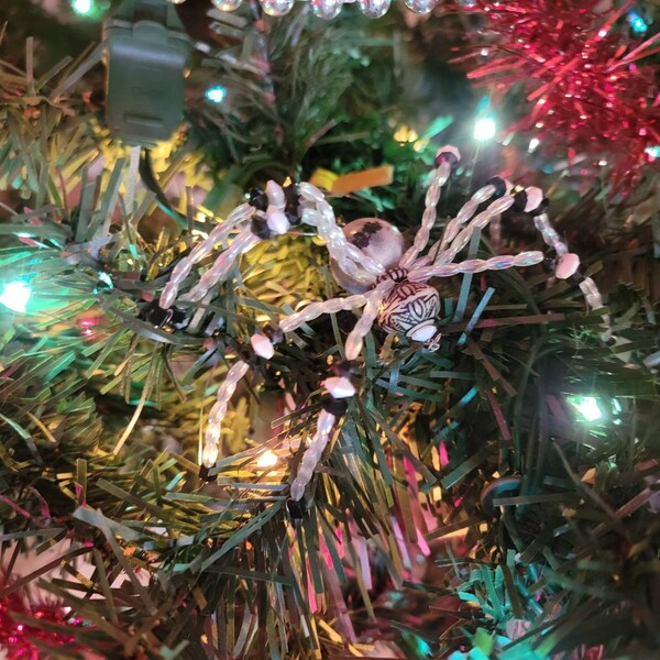 White Christmas Spider Ornament