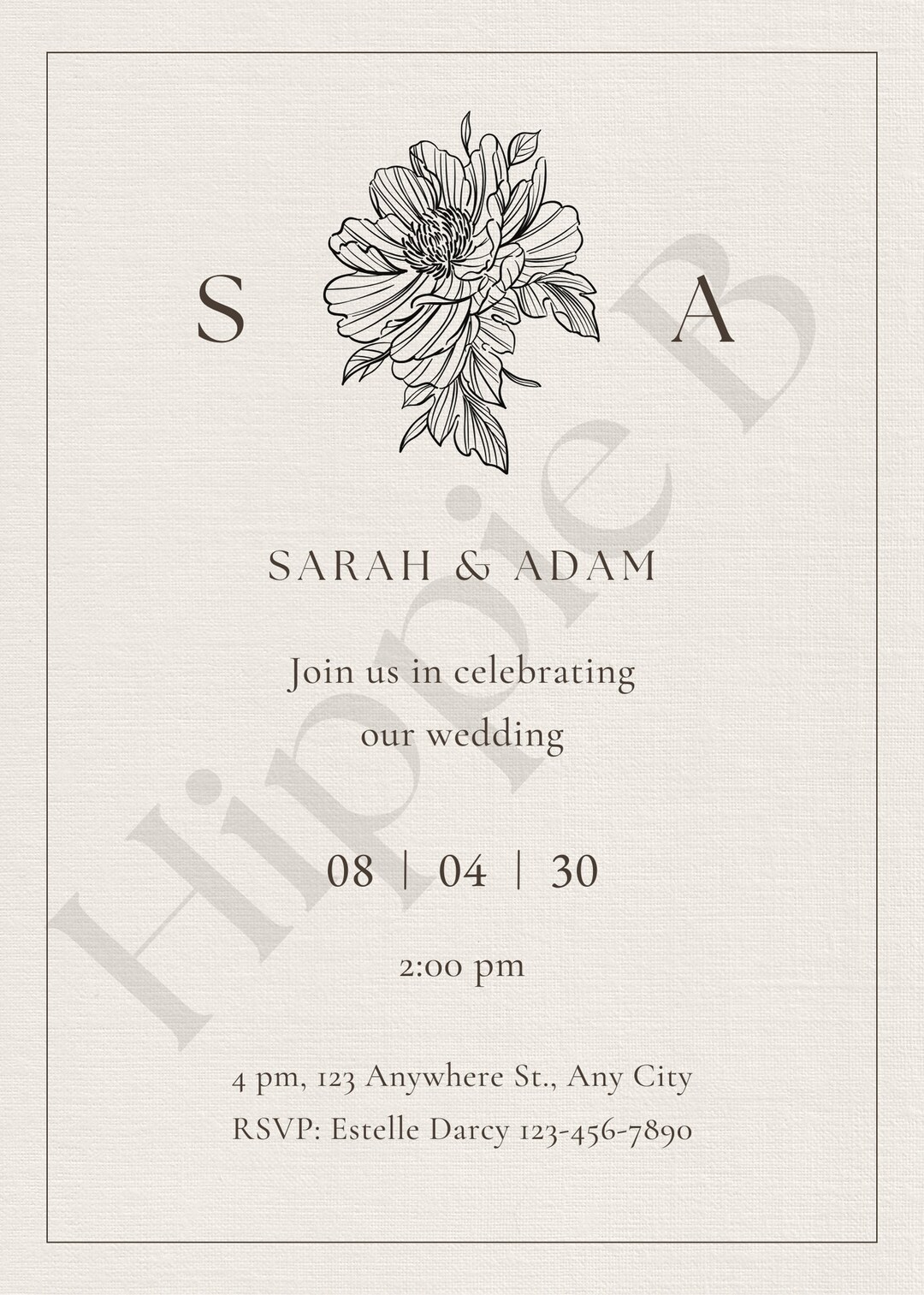 Boho Wedding Invitation Template Etsy