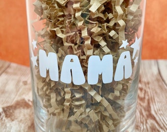 Mama Glass Cup || Soda Glass Can || Iced Coffee Can || Iced Coffee Can with Lid || Iced Coffee || Gifts for Mom || Cup for Mom