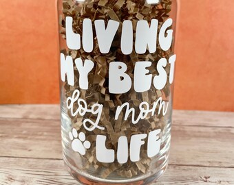 Dog Mom Cup || CUSTOM PET || Soda Glass Can || Iced Coffee Can || Iced Coffee || Gifts under 20 || Dog Mom Gift || Cat Mom Gift