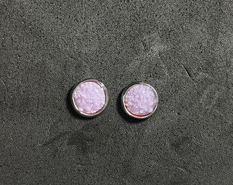 8mm Silver Stainless Steel Druzy Studs